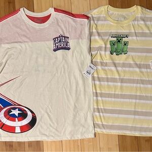 NWT- Minecraft and Captain America T-Shirts Size (Xl 14-16)